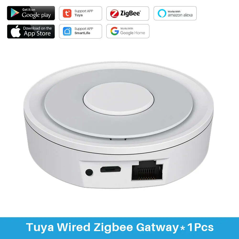 Tuya Zigbee 3.0 hub for smart home control with app and voice compatibility