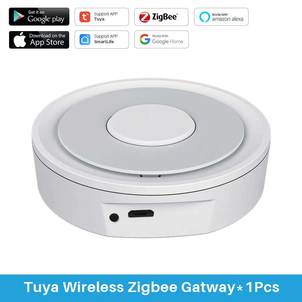 Tuya Zigbee 3.0 hub for smart home control with app and voice compatibility