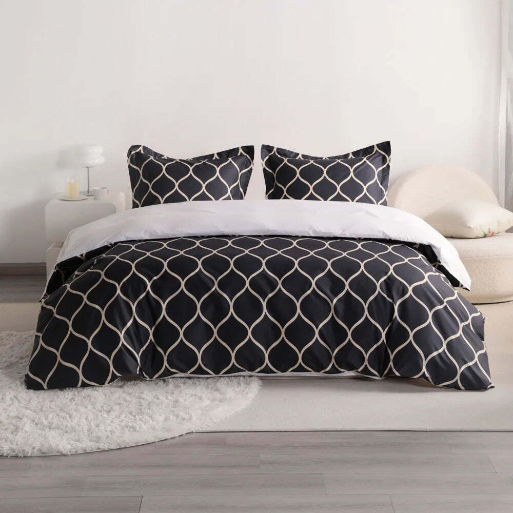 Ultra soft microfiber duvet cover set with hidden zipper and corner ties