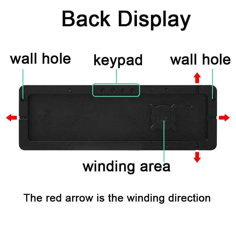 Image of Wall-mounted digital wall clock with remote control and dual alarms