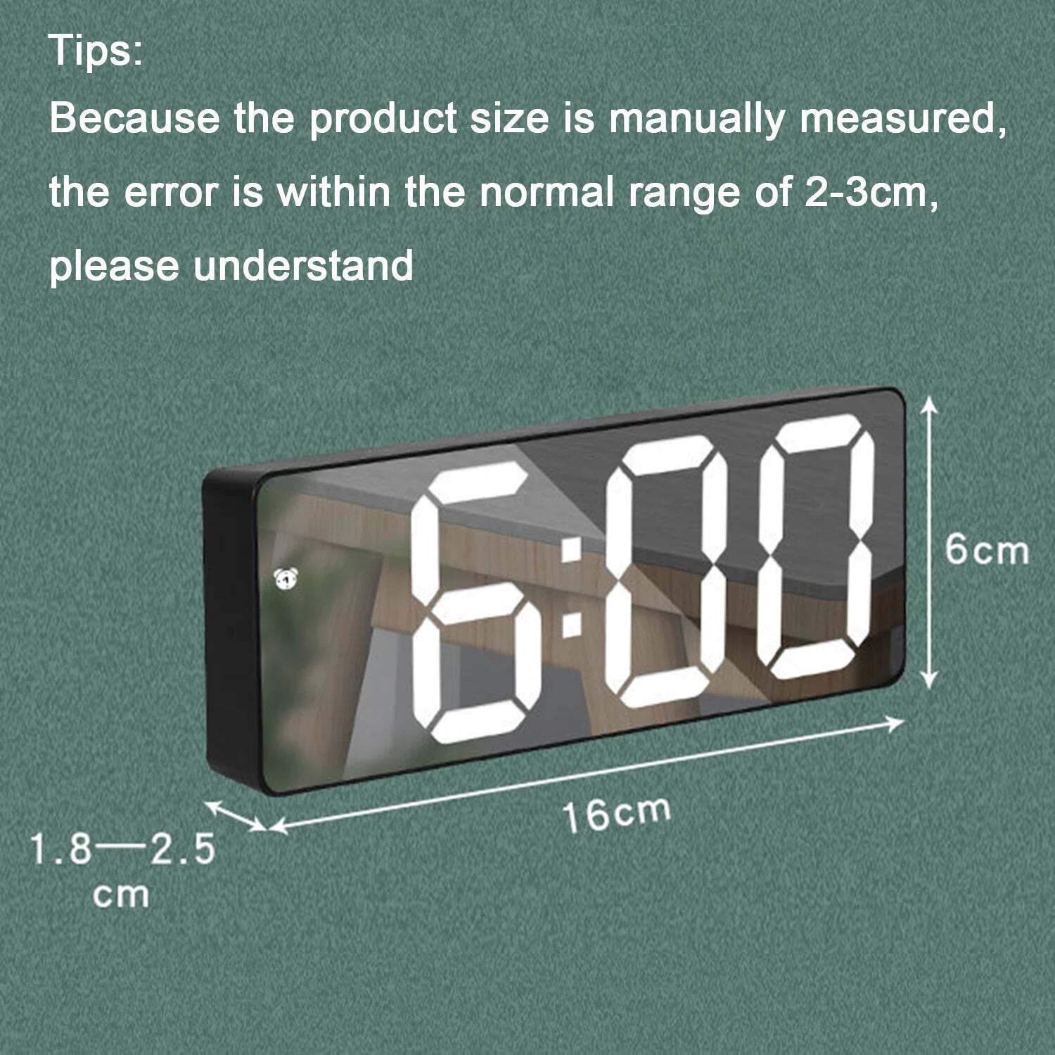 Image of Wall-mounted digital wall clock with remote control and dual alarms