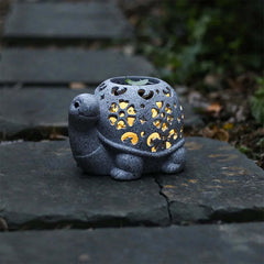 Image of Waterproof solar-powered turtle garden light decorative statue with starlight effect