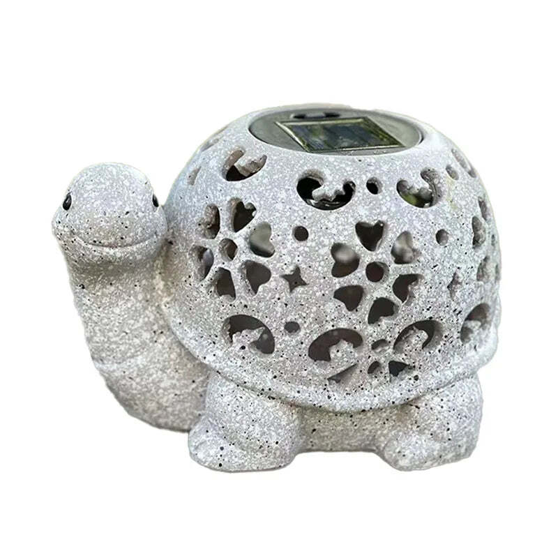 Image of Waterproof solar-powered turtle garden light decorative statue with starlight effect