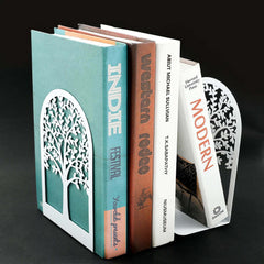 Image of White tree of life desktop bookends for home and office decor