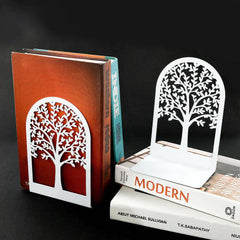 Image of White tree of life desktop bookends for home and office decor