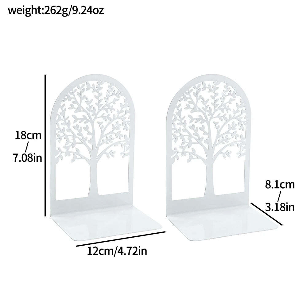 Image of White tree of life desktop bookends for home and office decor