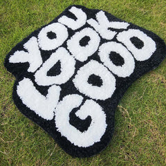 Image of You look good custom handmade rug for a cozy and fun home