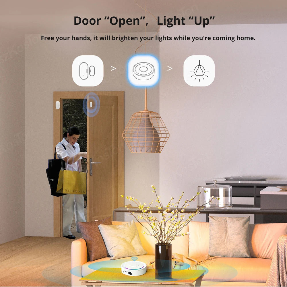 Image of Zigbee 3.0 gateway hub for smart home control with Google Assistant and Alexa